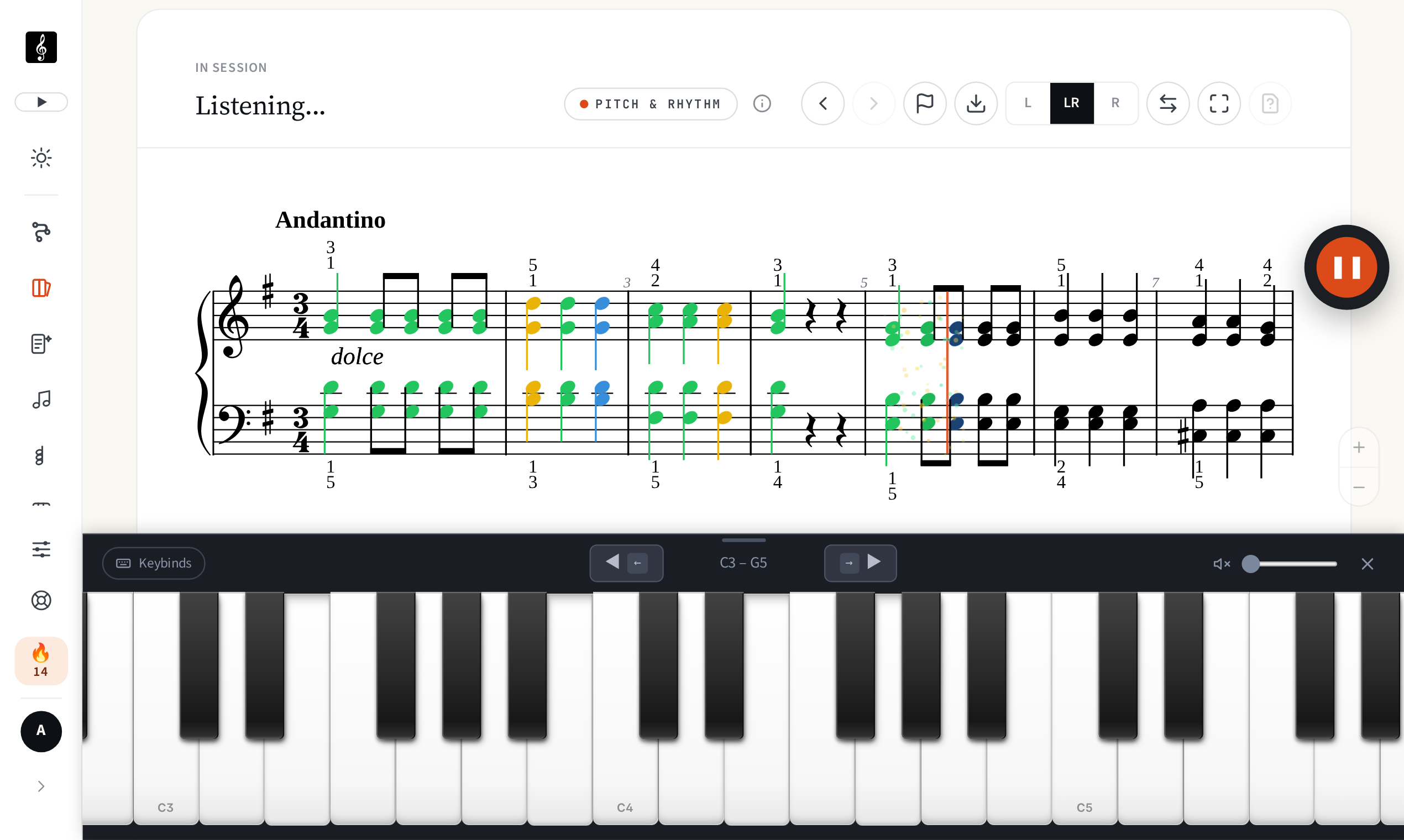 SightReader: Playing a piece