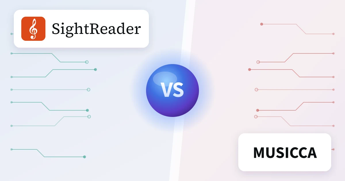 SightReader and Musicca either side of a “VS” emblem