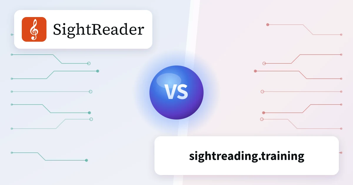 SightReader and sightreading.training either side of a “VS” emblem